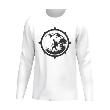 Hiking Mountain Compass Men Long Sleeve Shirt